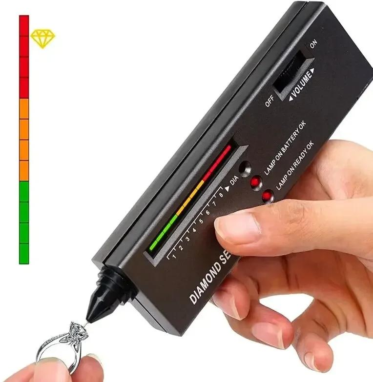 Алмазный тестер Высокоточный алмазный тестер-ручка Ювелирные изделия Алмазный тестер Профессиональный селектор алмазов Комплект алмазных тестеров чёрный