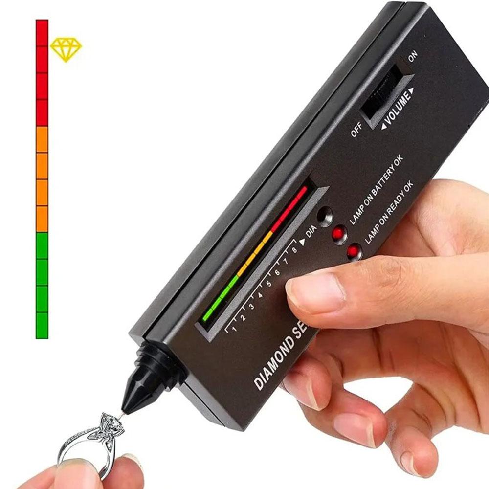 Алмазный тестер Высокоточный алмазный тестер-ручка Ювелирные изделия Алмазный тестер Профессиональный селектор алмазов Комплект алмазных тестеров чёрный